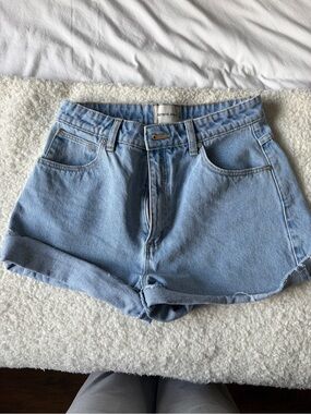 Abrand Light Blue Rolled-Hem Denim Shorts